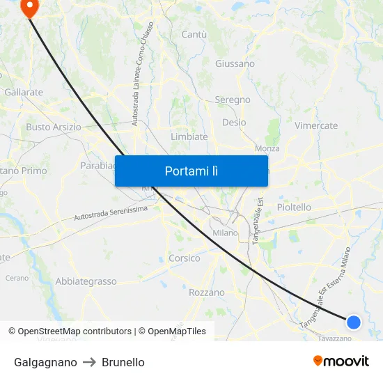 Galgagnano to Brunello map