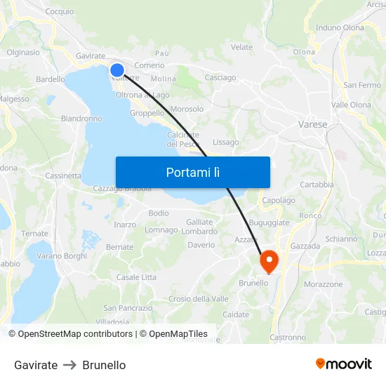 Gavirate to Brunello map