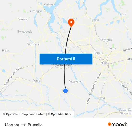 Mortara to Brunello map