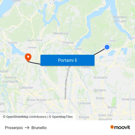 Proserpio to Brunello map