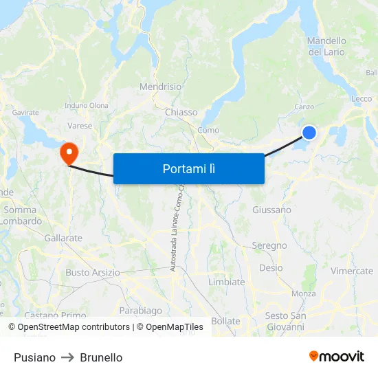 Pusiano to Brunello map