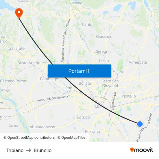 Tribiano to Brunello map