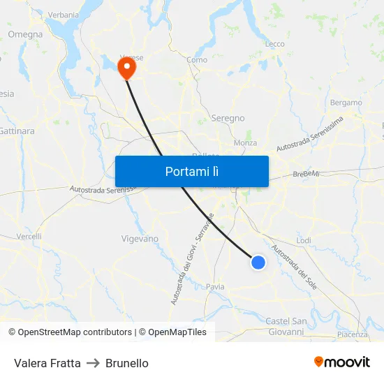 Valera Fratta to Brunello map