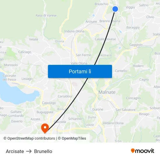Arcisate to Brunello map