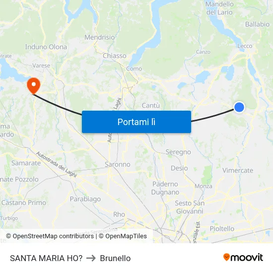SANTA MARIA HO? to Brunello map