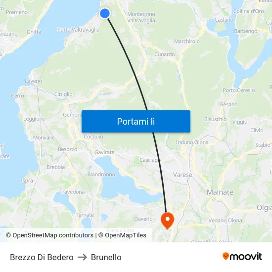 Brezzo Di Bedero to Brunello map