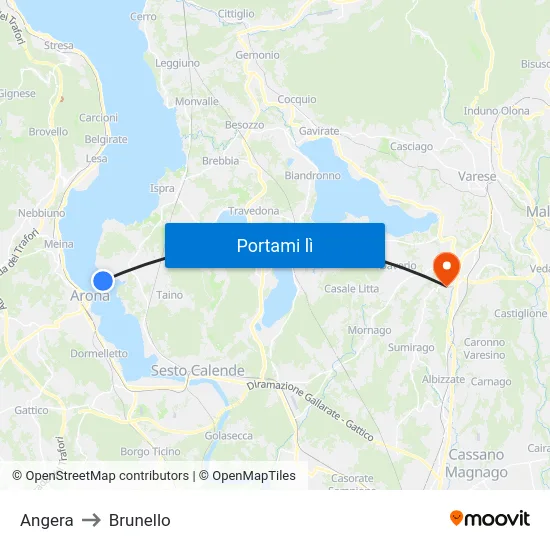 Angera to Brunello map