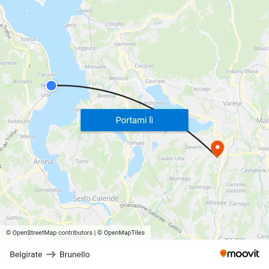 Belgirate to Brunello map