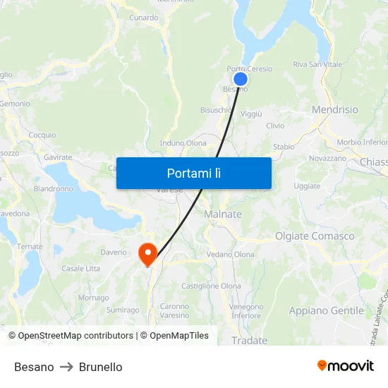 Besano to Brunello map