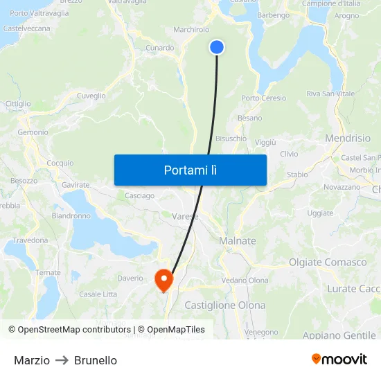 Marzio to Brunello map