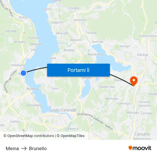 Meina to Brunello map