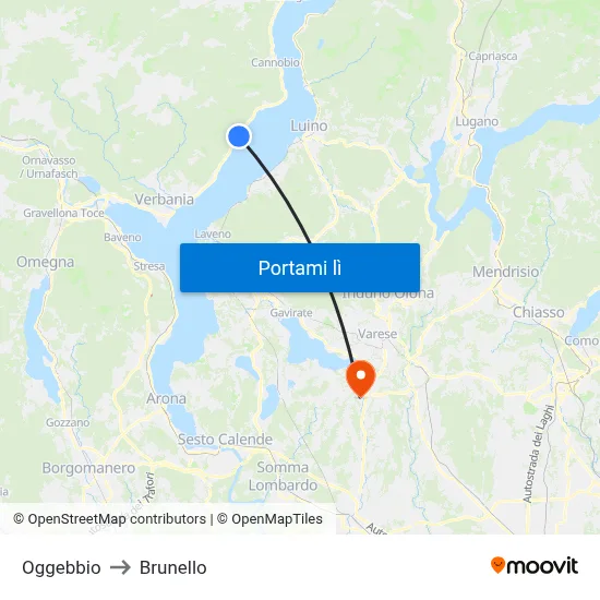 Oggebbio to Brunello map