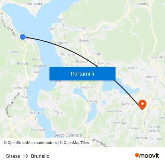 Stresa to Brunello map
