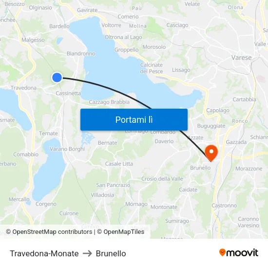 Travedona-Monate to Brunello map