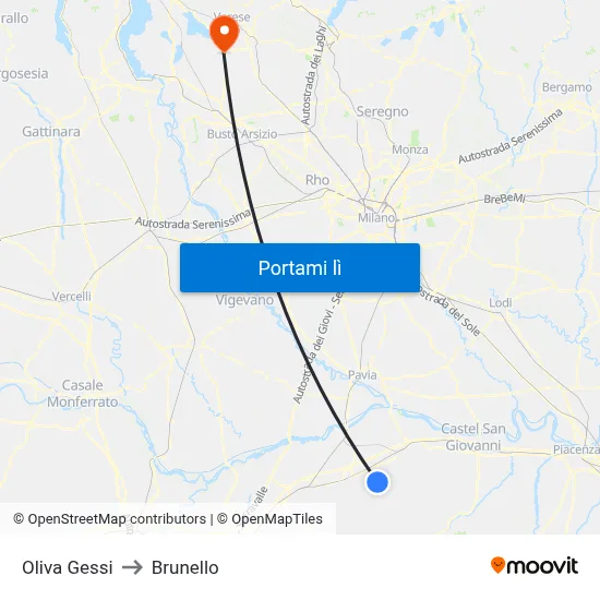Oliva Gessi to Brunello map