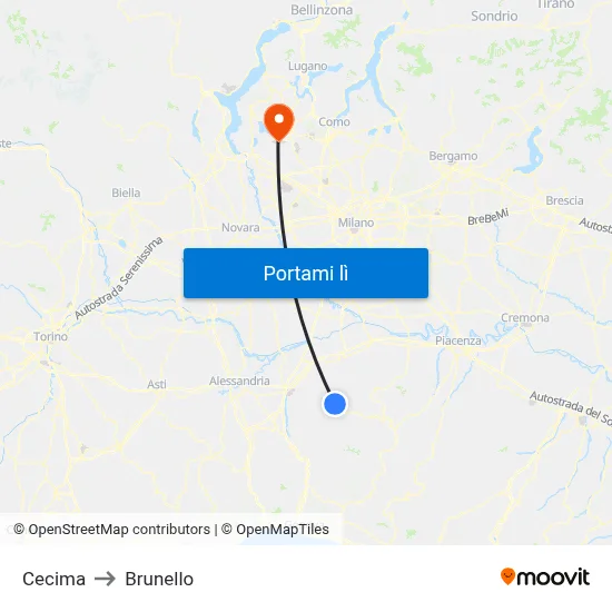 Cecima to Brunello map