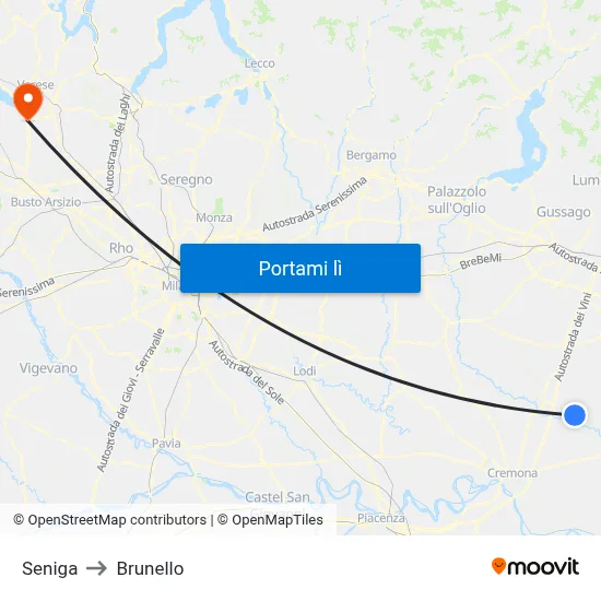 Seniga to Brunello map