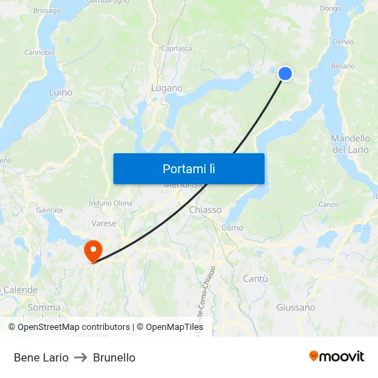 Bene Lario to Brunello map
