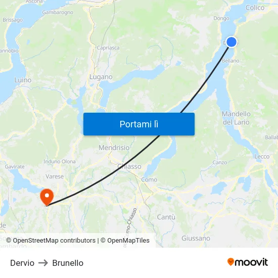 Dervio to Brunello map