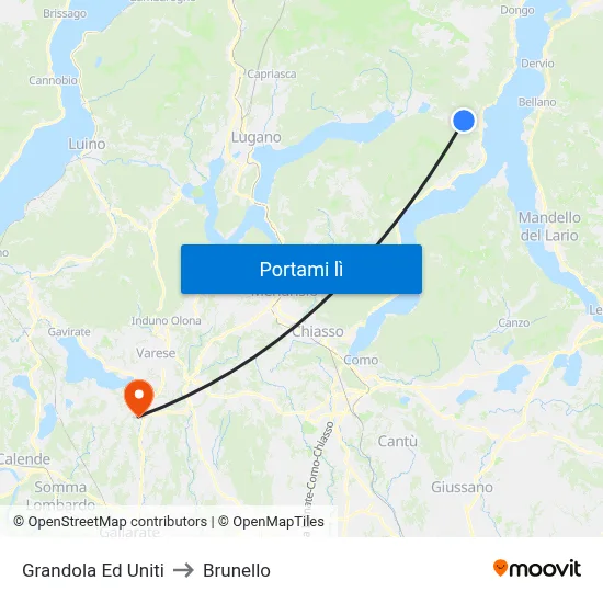 Grandola Ed Uniti to Brunello map