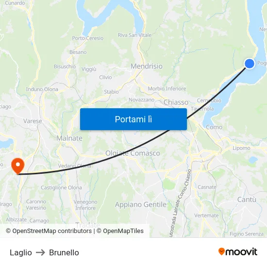 Laglio to Brunello map