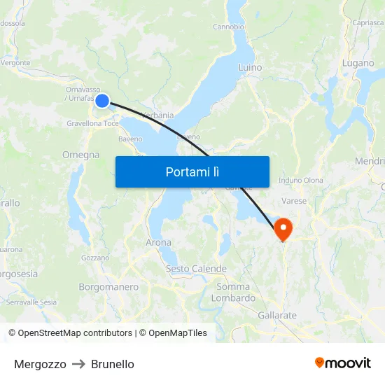 Mergozzo to Brunello map