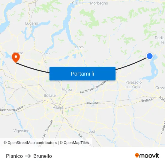 Pianico to Brunello map