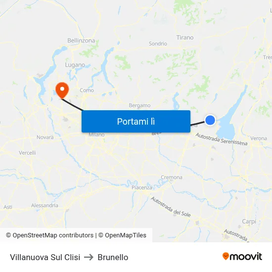 Villanuova Sul Clisi to Brunello map