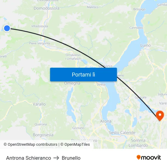 Antrona Schieranco to Brunello map