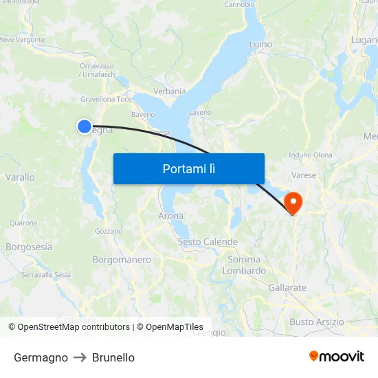 Germagno to Brunello map