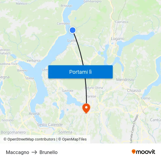 Maccagno to Brunello map