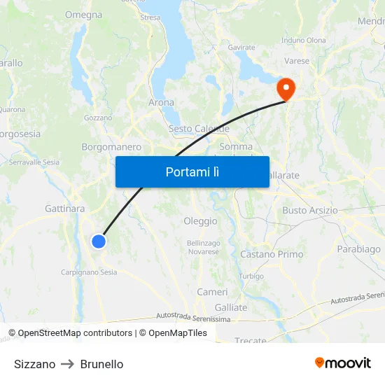 Sizzano to Brunello map