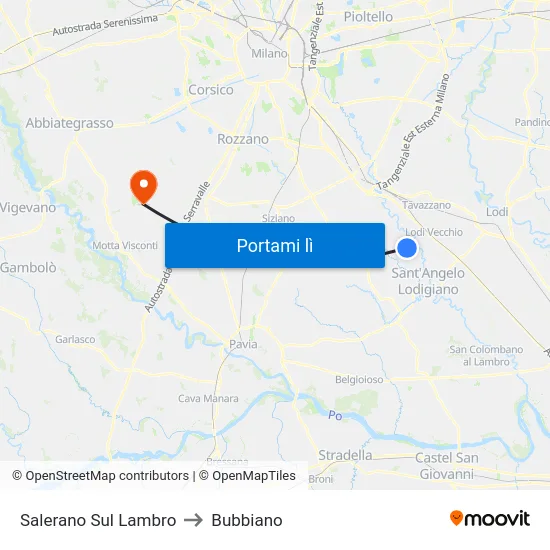Salerano Sul Lambro to Bubbiano map