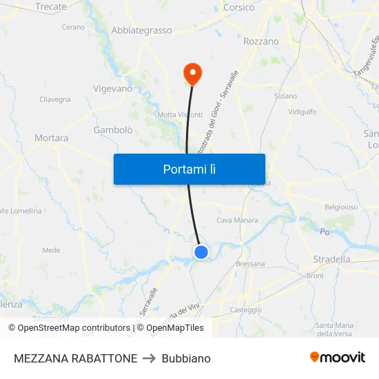 MEZZANA RABATTONE to Bubbiano map