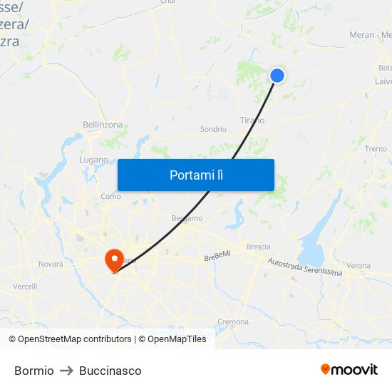 Bormio to Buccinasco map