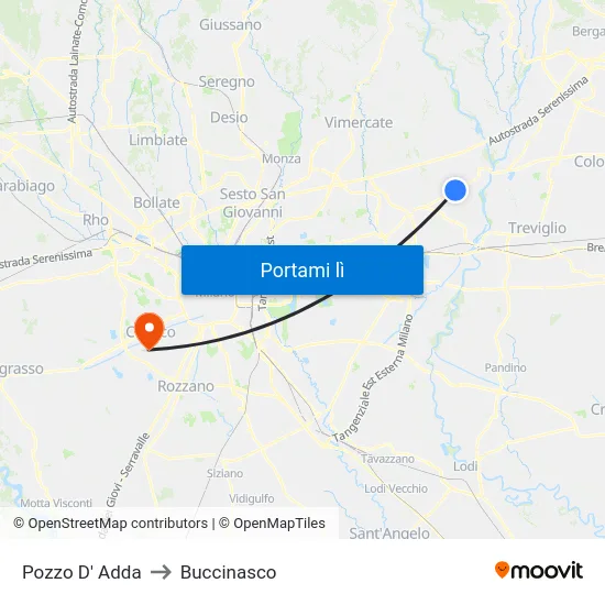 Pozzo D' Adda to Buccinasco map
