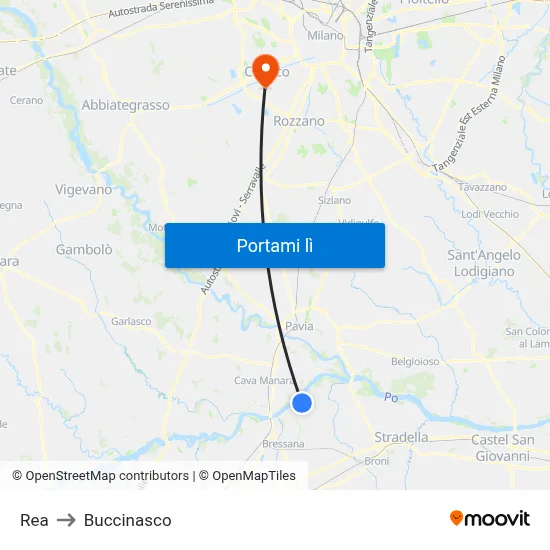 Rea to Buccinasco map