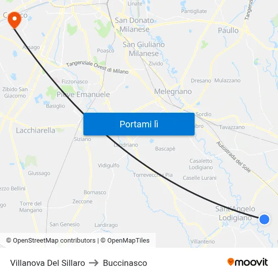 Villanova Del Sillaro to Buccinasco map