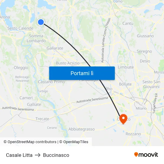 Casale Litta to Buccinasco map