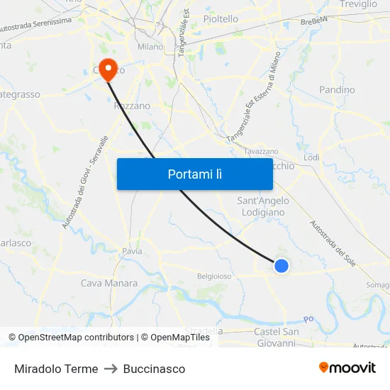 Miradolo Terme to Buccinasco map