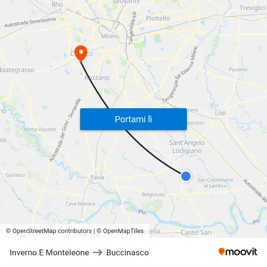 Inverno E Monteleone to Buccinasco map