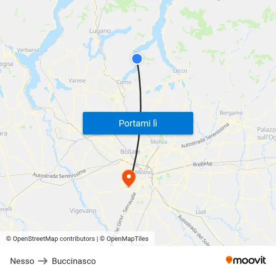 Nesso to Buccinasco map