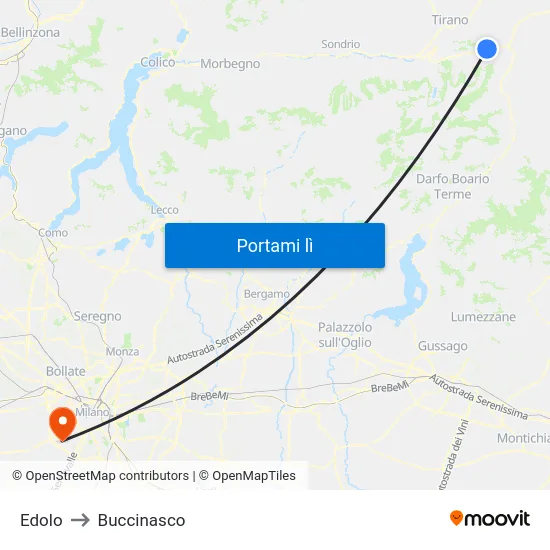 Edolo to Buccinasco map
