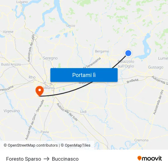 Foresto Sparso to Buccinasco map