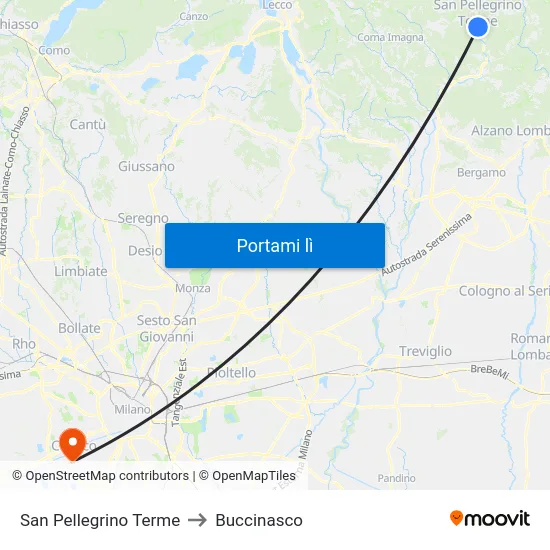 San Pellegrino Terme to Buccinasco map