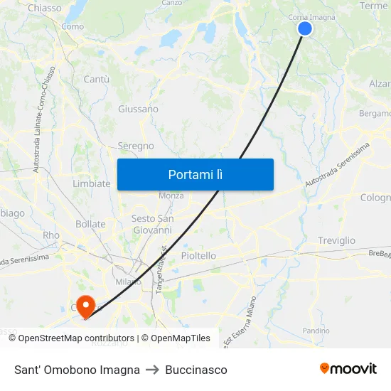 Sant' Omobono Imagna to Buccinasco map