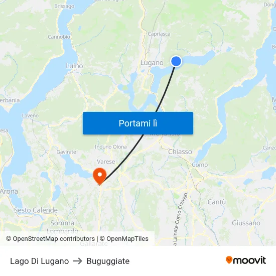 Lago Di Lugano to Buguggiate map