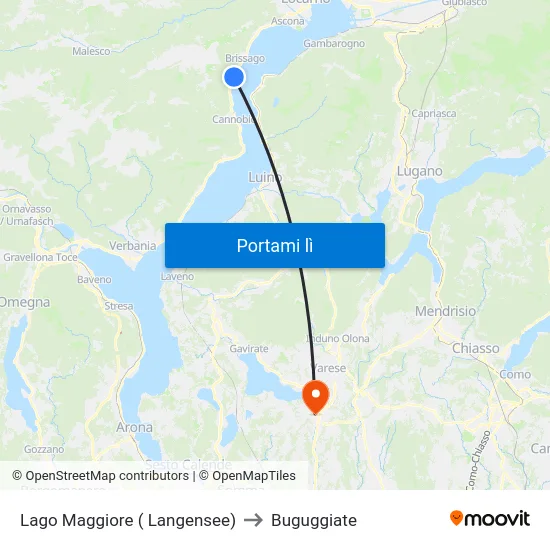 Lago Maggiore ( Langensee) to Buguggiate map