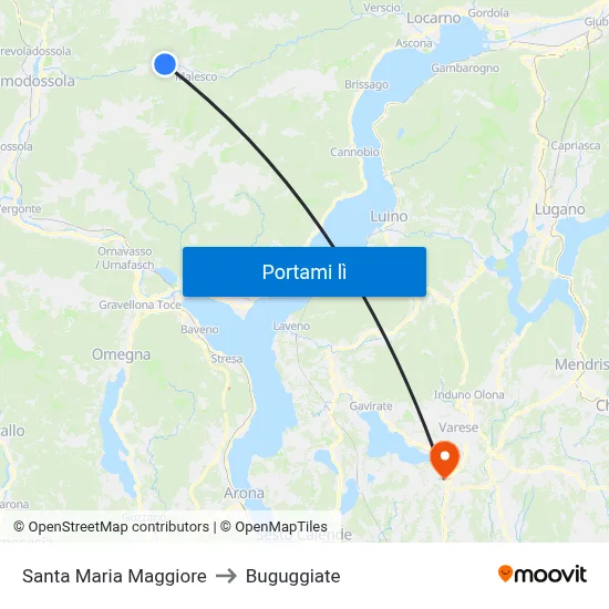 Santa Maria Maggiore to Buguggiate map