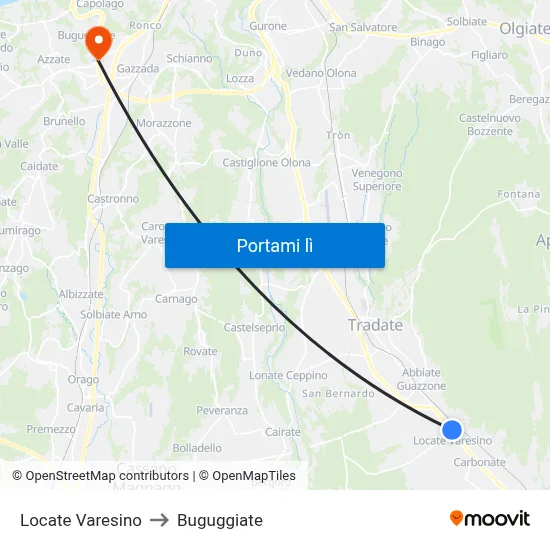 Locate Varesino to Buguggiate map